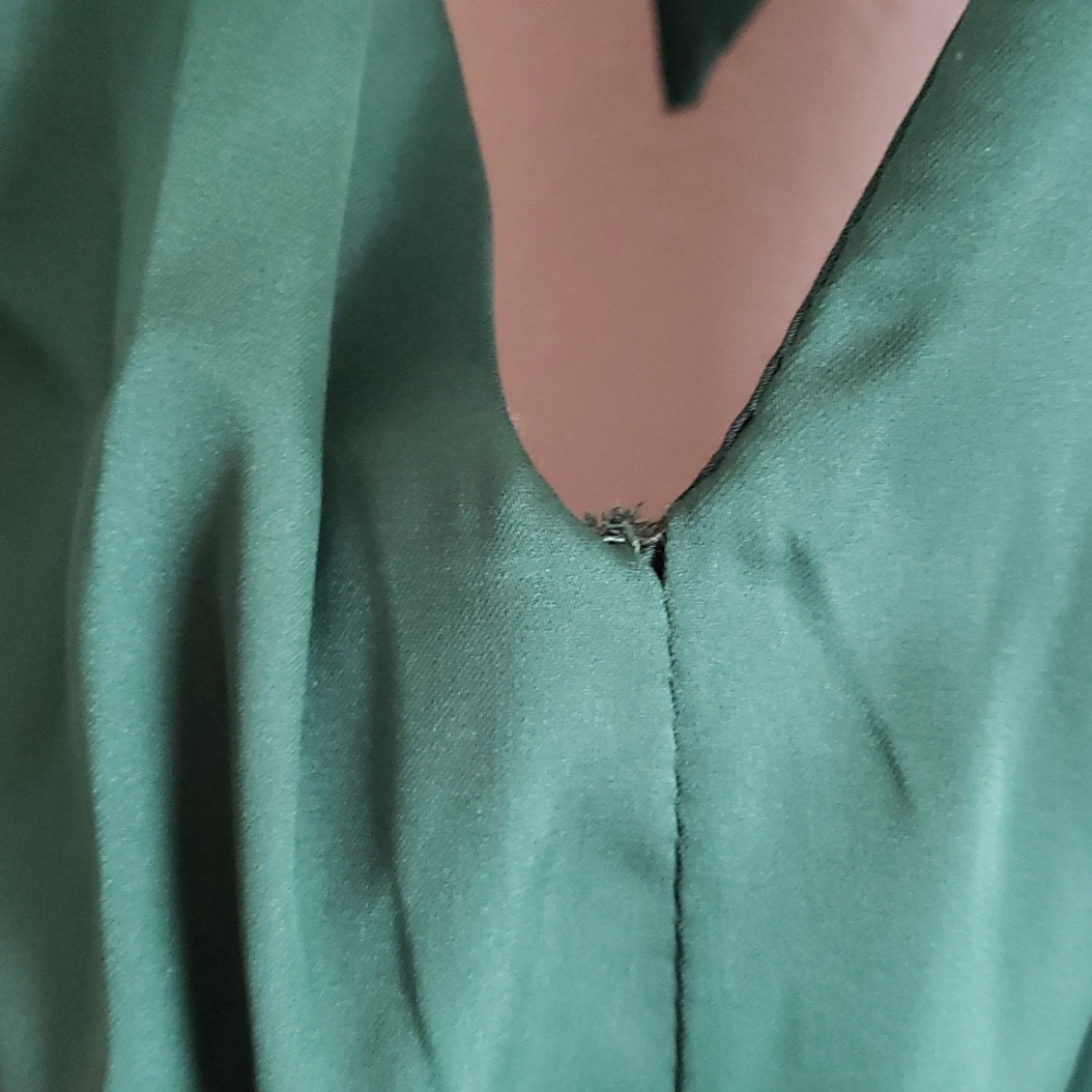 Unique Vintage Emerald Halter Dress, size Large - Picture 6 of 6